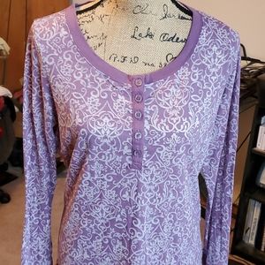 Exersion purple print long sleeve top size XL